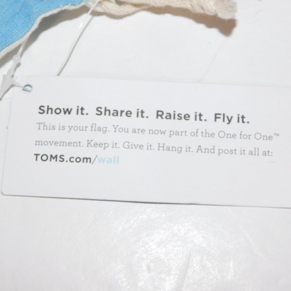 TOMS Blue White Flag Shoe DUST Bag NEW w Tag - Picture 2 of 3